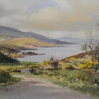Maurice Canning Wilks, 1911 - 1984, Ireland, Above Cushendun Co. Antrim, oil on canvas, signed, 39 x 59 cms Hammer £640