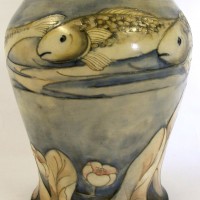                A rare Moorcroft vase with fish pattern. Hammer:  £2600