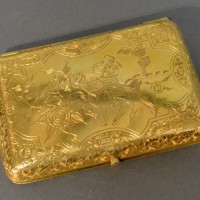 A Tested High Grade Gold Cigarette Case With Engraved Decoration, 76.3g Hammer:  £1200