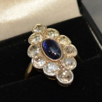 A Yellow Gold Diamond and Sapphire Dress Ring  Hammer £750