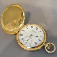 An 18 Carat Gold Cased Pocket Watch, full hunter, by J W Benson Hammer £890